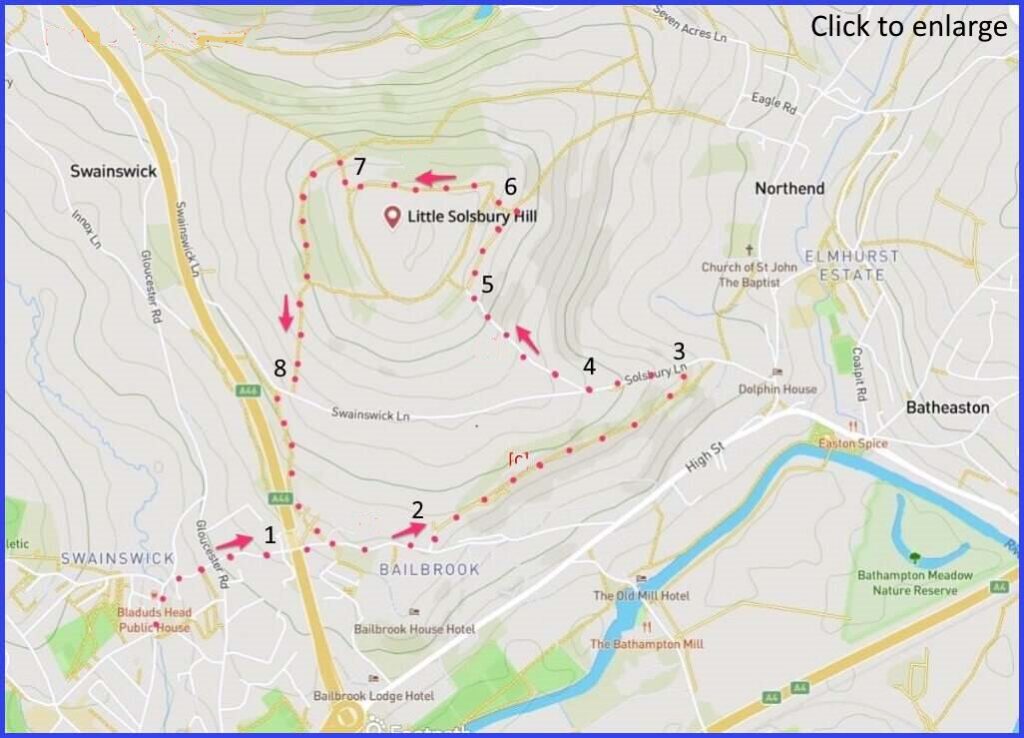 Solsbury Hill walk map