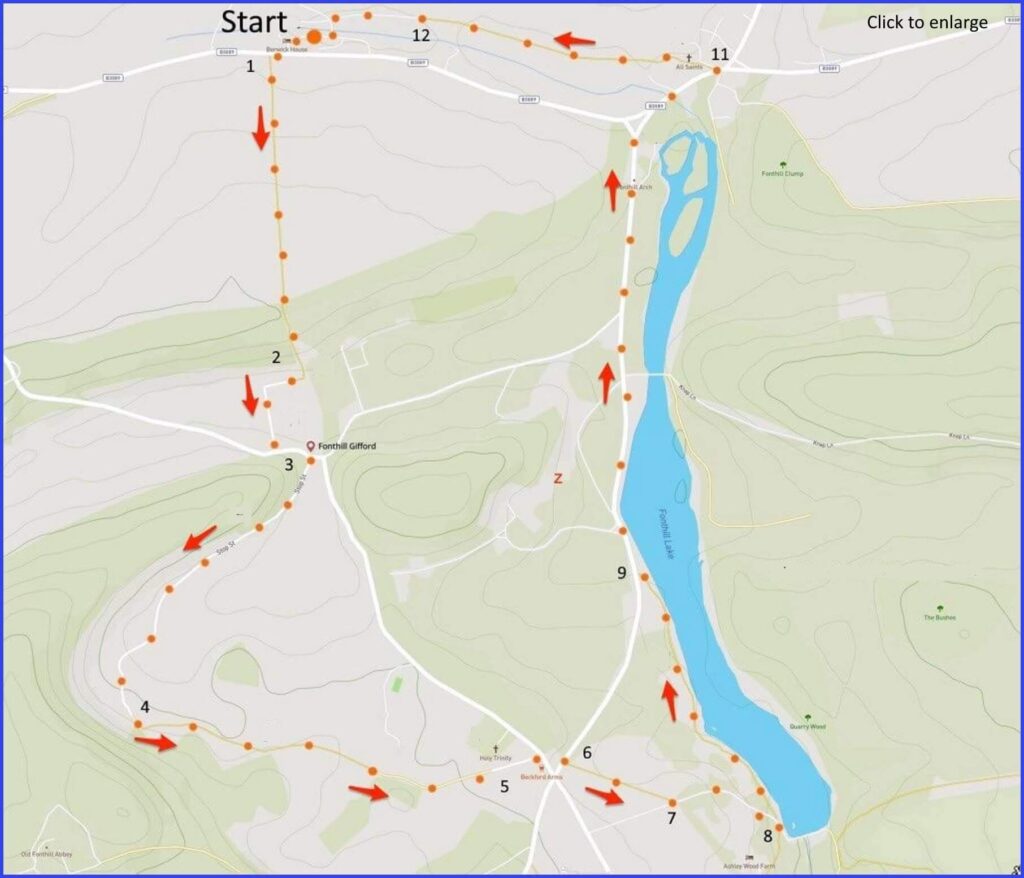 walk map Fonthill GIfford